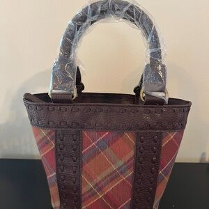 LONGABERGER SMALL TOBOSO PLAID TOTE FABRIC  #23375268 NEW!